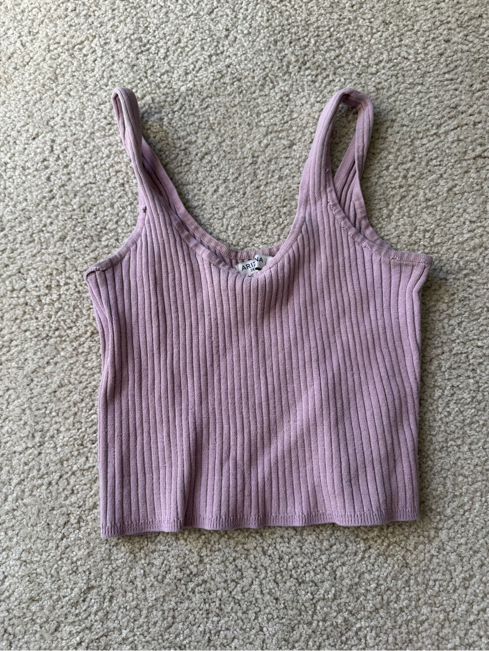 Arizona Jean Company Ribbed Crop Tank - Dusty Mauve y2k